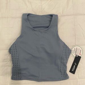 Womens Sports Bra Yoga Running Workout High Neck Crop Top Built in Bra